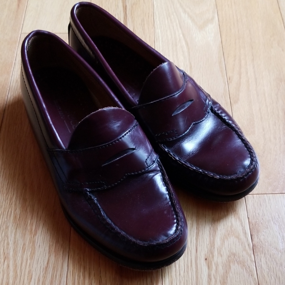 GH BASS Logan Penny Loafers Sz 7D BURGUNDY MINT